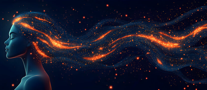 Immersive portrayal of human sensory expansion combining telepathic links, spiritual energy, and neural pathways guiding advanced mental abilities