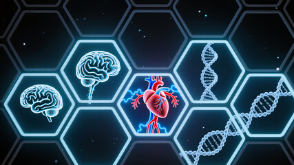 organi umani evidenziati all'interno di un nido di ape