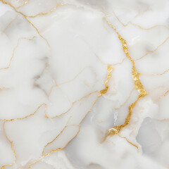 Kintsugi Style White Onyx Marble Texture with Thick Gold Veins