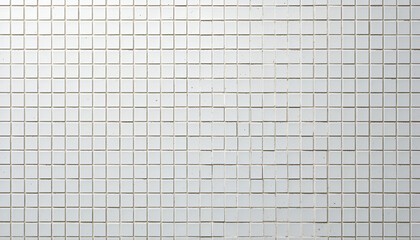 Modern minimalist white mosaic tile background for interior design projects and clean aesthetic presentations, ideal for showcasing texture and creating a seamless pattern