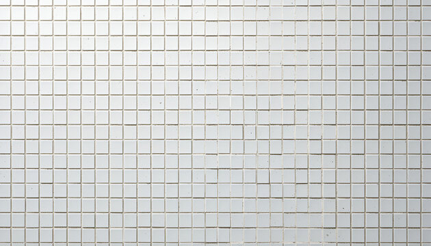 Modern minimalist white mosaic tile background for interior design projects and clean aesthetic presentations, ideal for showcasing texture and creating a seamless pattern - Powered by Adobe