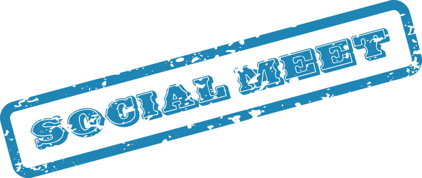 Blue stamped social meet, meeting up with friends for fun and laughter