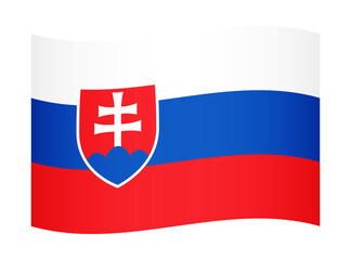Obraz premium Slovakia wavy flag illustration. Waving flag of Slovakia transparation png