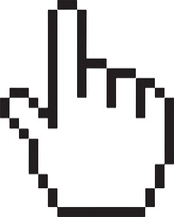 Pixel Hand Cursor Icon &ndash; Retro 8-Bit Pointer for Video Games, UI Design, Websites & Nostalgic Tech