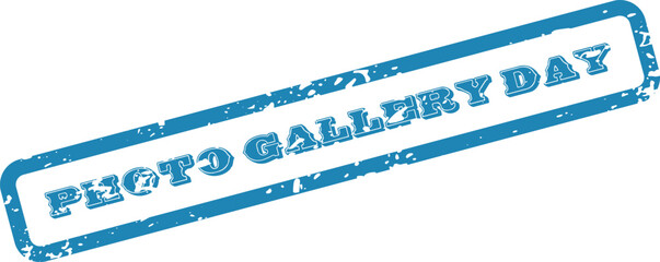 Blue Rubber Stamp Impression with the Text Photo Gallery Day Design