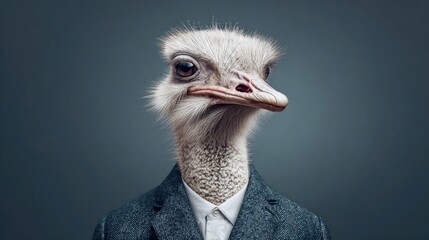  Ostrich Suit Looking Directly