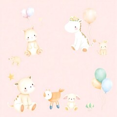 Obraz premium set of baby toys icon