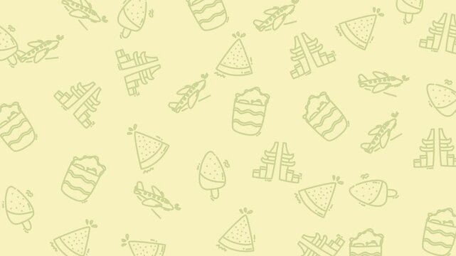 Background with partythemed icons perfect for invitations, banners, and party supplies. Ideal for birthday celebrations and festive events.