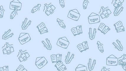 Light blue background featuring various school supply icons. Ideal for educational presentations, stationery designs, and backtoschool marketing materials. - Powered by Adobe