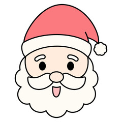 Cute Santa Face Isolated Illustration Elements