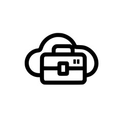 Travel cloud icon silhouette with bag inside vector illustration design concept luggage symbol graphic art