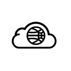 Cloud icon silhouette with basketball inside vector illustration design concept sport symbol graphic art