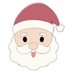 Cute Santa Face isolated drawing illustration