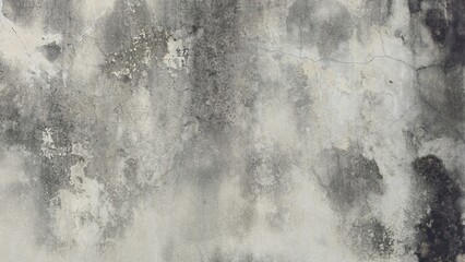 Weathered grey cement surface with visible cracks, dirt stains, and peeling paint. The material shows signs of significant wear and age.