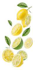 lemon slices isolated on white