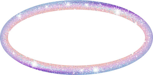 Oval frame with shimmering pastel colors and sparkles
