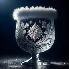 Luxury Glassware: Decorative crystal cup with elegant patterns