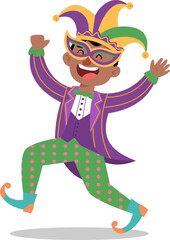 Illustration of Person in Mardi Gras Costume © Eklip