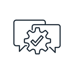 Constructive dialogue. A communication process aimed at mutual understanding and achieving a common result. Vector linear icon illustration isolated on white background.