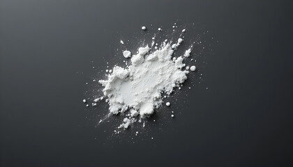 Stunning white powder explosion, perfect for baking concepts, ingredient shots, or creative abstract designs, conveys purity, freshness, and a clean aesthetic