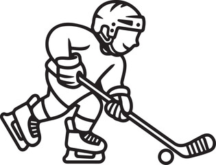 Hockey Player Line Drawing Continuous Line Ice Hockey Vector 