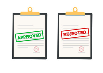 Approved and rejected document stock illustration.