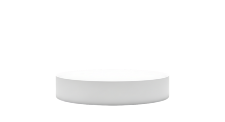 White round cylindrical pedestal isolated on transparent background