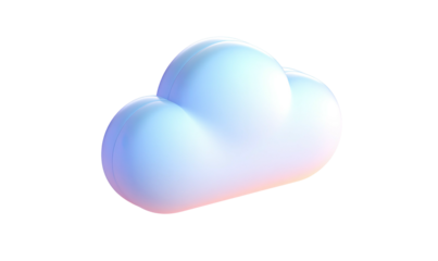 Glossy, soft-edged cloud icon with subtle color gradient
