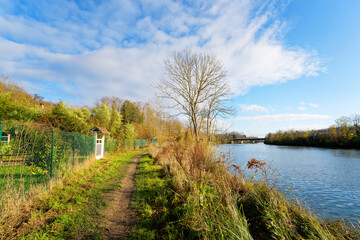 Oise river bank in Avers-sur-Oise village