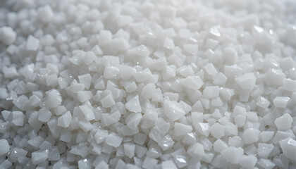 Inviting pile of pristine white salt crystals, a versatile textured element for spa products, culinary presentations, and clean beauty concepts