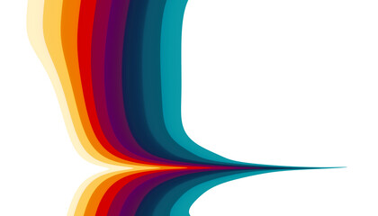 Futuristic background in simple retro style design with colorful lines. Overlay abstract retro design in 80's style with colorful