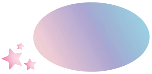 A gentle gradient ellipse with small pink stars on a black background