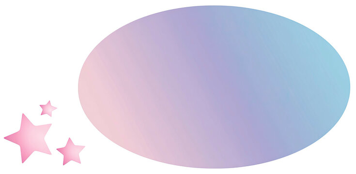 A gentle gradient ellipse with small pink stars on a black background - Powered by Adobe