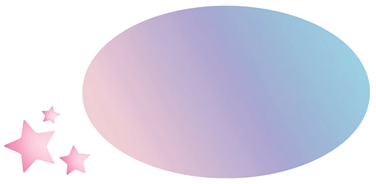A gentle gradient ellipse with small pink stars on a black background