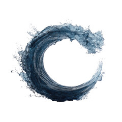 Dynamic water splash forming a circular, cresting wave shape