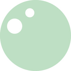 Pale Green Circle With Two White Dots Isolated On Transparent Background Clean Minimalist Abstract Graphic Element