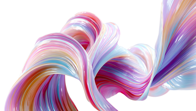 Colorful flowing abstract ribbons