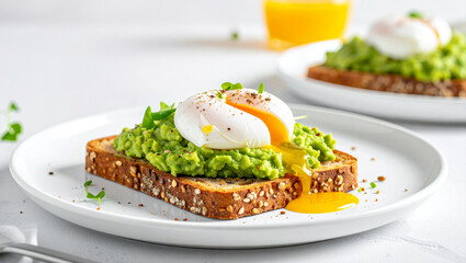 Delicious and Nutritious Homemade Avocado Toast with Poached Egg and Spices