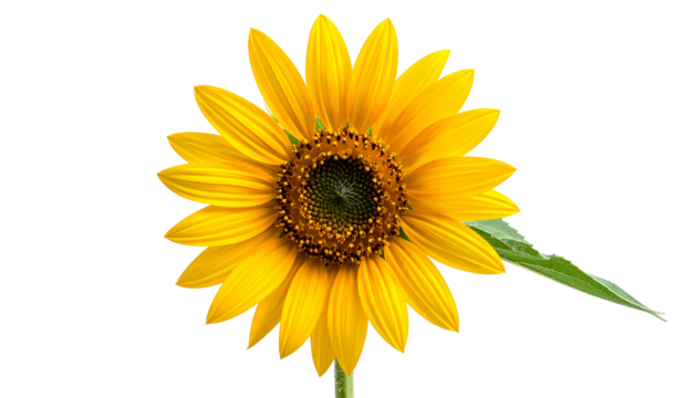 Vivid close-up of a sunflower in full bloom, showcasing bright yellow petals and dark center
