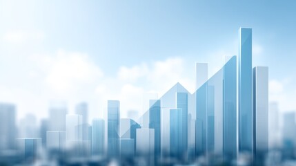 A futuristic skyline emerges with tall, transparent structures reaching for the sky. The soft clouds create a serene backdrop at dawn, symbolizing growth and progress in urban landscapes