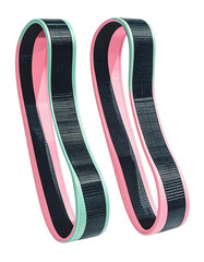 Exercise bands black interiors, colorful edges