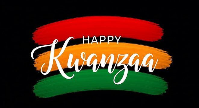 Happy kwanzaa greeting with colorful brush strokes - Powered by Adobe
