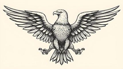 Obraz premium vector illustration of an eagle
