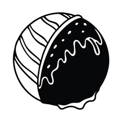 Cartoon illustration design of a baseball bat and ball vector icon symbol