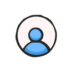 Hand Drawn User Profile Icon, Doodle of Avatar Symbol, Account, Person, Login, Member, Social Media, Identity, and Default Placeholder