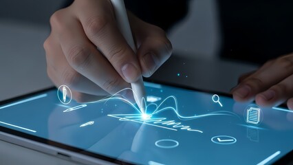 Complete digital contracts with smooth e-signature process on tablet for modern business