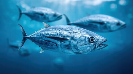 Fototapeta premium Tuna fish swimming underwater