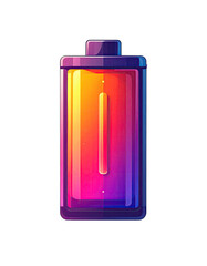 Glowing battery icon, pink to yellow gradient