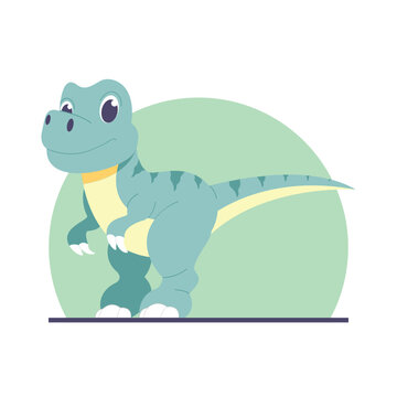 Cute Cartoon Tyrannosaurus Rex Illustration
