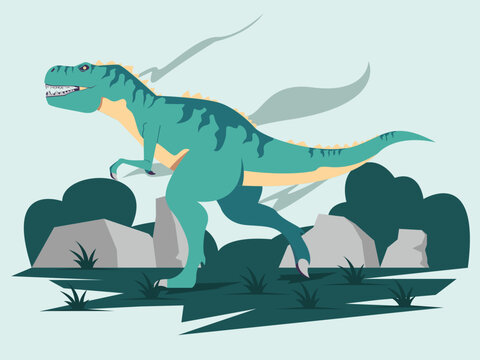 Angry Tyrannosaurus Rex Dinosaurs Illustration
